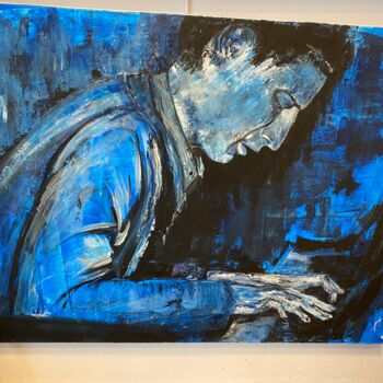 Peinture intitulée "Tableau Glenn Gould" par Camille Robert, Œuvre d'art originale, Huile