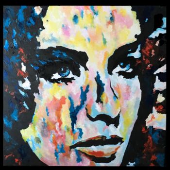 Painting titled "LIZ Taylor_ Cleopat…" by Camille Robin, Original Artwork, Acrylic Mounted on Wood Stretcher frame