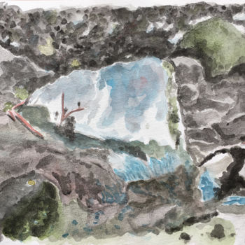 Peinture intitulée "Ruisseau de montagne" par Camille Rouschmeyer, Œuvre d'art originale, Aquarelle