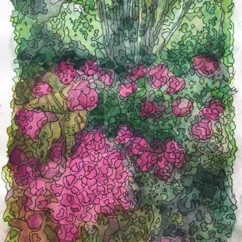 Desenho intitulada "Floraison" por Camille Rouschmeyer, Obras de arte originais, Aquarela