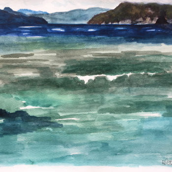 Painting titled "Quand le vent souff…" by Camille Rouschmeyer, Original Artwork, Watercolor