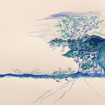 Dessin intitulée "La brise" par Camille Rouschmeyer, Œuvre d'art originale, Aquarelle