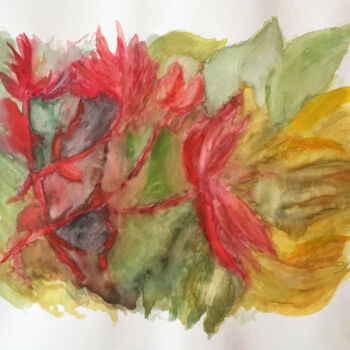 Peinture intitulée "Fleurs de Bolivie" par Camille Rouschmeyer, Œuvre d'art originale, Aquarelle