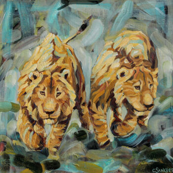 Painting titled "Brothers" by Camille Sanchez, Original Artwork, Acrylic