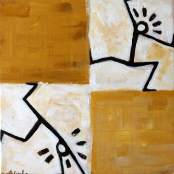 Painting titled "Boxes" by Camille Sanchez, Original Artwork, Acrylic