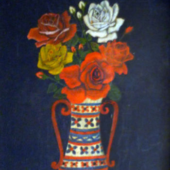 Peinture intitulée "Bouquet-naif." par Camille Van Hyfte, Œuvre d'art originale, Huile