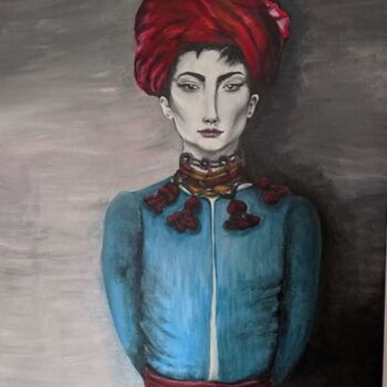Painting titled "La femme d'officier" by Camille Zuk, Original Artwork, Acrylic Mounted on Wood Stretcher frame