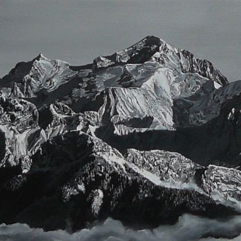 Peinture intitulée "Mont blanc vue du S…" par Camille, Œuvre d'art originale, Acrylique