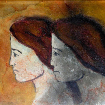 Malerei mit dem Titel "Teste" von Cam Brivio, Original-Kunstwerk, Öl