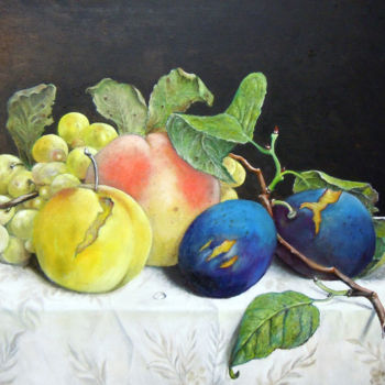 Pittura intitolato "frutti" da Cam Brivio, Opera d'arte originale, Olio