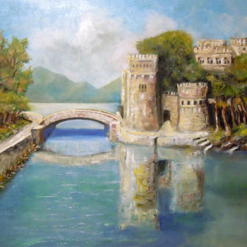 Pittura intitolato "Landscape - Darsena" da Cam Brivio, Opera d'arte originale, Olio