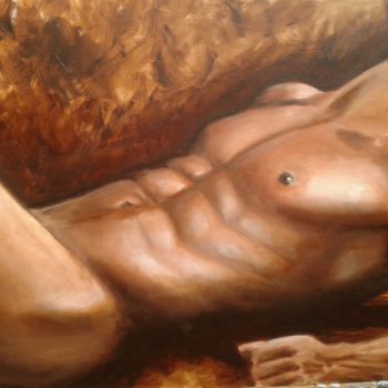 Painting titled "Hombre" by Camilo Flores, Original Artwork, Oil