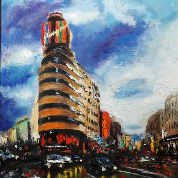 Painting titled "Edificio Carrion" by Camilo Flores, Original Artwork, Oil