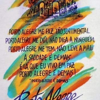 Painting titled "porto alegre é dema…" by Javier Rebellato, Original Artwork