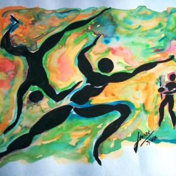 Painting titled "paint,capoeira.jpg" by Javier Rebellato, Original Artwork