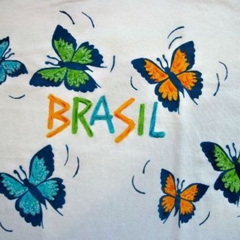 Ambacht getiteld "camiseta,BRASIL_BOR…" door Javier Rebellato, Origineel Kunstwerk