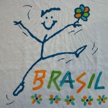 Artisanat intitulée "camiseta,BRASIL_BON…" par Javier Rebellato, Œuvre d'art originale