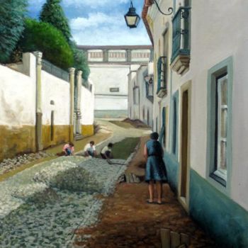 Peinture intitulée "RUA CONDE SERRA DA…" par Camol D'Évora, Œuvre d'art originale, Huile