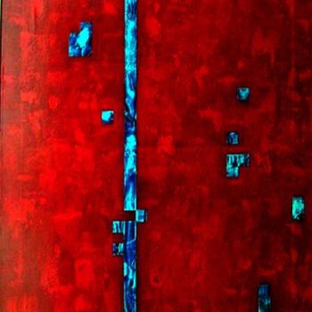 Painting titled "Red & Blue" by Enrico Camporese, Original Artwork, Oil