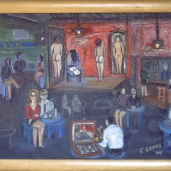 Malarstwo zatytułowany „Night Club- Chile-…” autorstwa Camusartist, Oryginalna praca, Olej