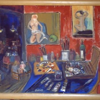 Pittura intitolato "Atelier Artista- Ch…" da Camusartist, Opera d'arte originale, Olio