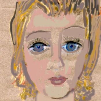 Digitale Kunst getiteld "Retrato- Sarita" door Camusartist, Origineel Kunstwerk