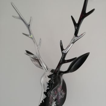 Sculpture titled "Le cerf (sans feuil…" by L'Atelier De Cana, Original Artwork, Metals