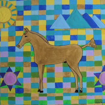 "Egyptian Horse Mosa…" başlıklı Tablo Carla Dancey tarafından, Orijinal sanat, Akrilik