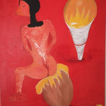 绘画 标题为“femme à plumes” 由Stéphanie Gidon, 原创艺术品, 丙烯