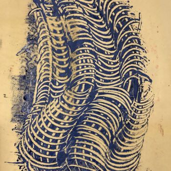 Gravures & estampes intitulée "Static Grphic1" par Canan Topaloglu, Œuvre d'art originale, Monotype