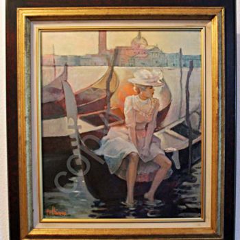 Painting titled "venise a l´aise." by Bernard Peltriaux, Original Artwork, Acrylic