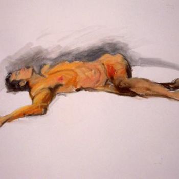 Painting titled "Reclining Male" by Candy Barr, Original Artwork