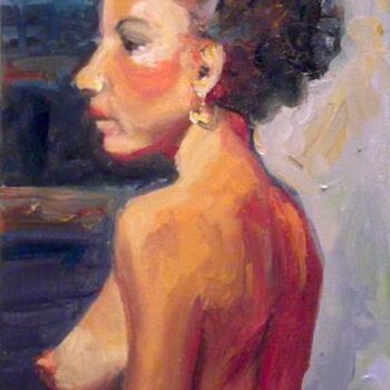 Painting titled "Profile Portrait an…" by Candy Barr, Original Artwork, Oil