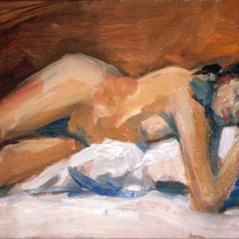 Painting titled "Sleeping Nude" by Candy Barr, Original Artwork, Oil