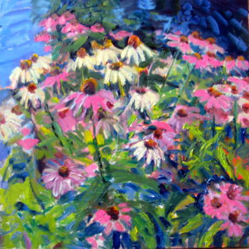 Painting titled "Echinacea" by Candy Barr, Original Artwork, Oil
