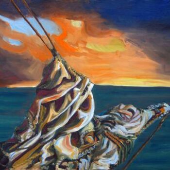 Painting titled "Bowsprit" by Candy Barr, Original Artwork, Oil