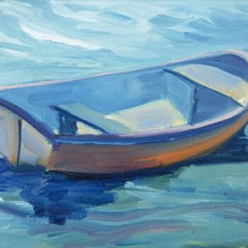 Painting titled "Dinghy" by Candy Barr, Original Artwork, Oil