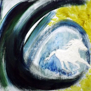 Картина под названием "cheval blanc" - Nonna, Подлинное произведение искусства, Другой