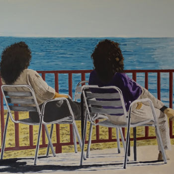 Peinture intitulée ""Dos amigas" - "Deu…" par Cano, Œuvre d'art originale, Acrylique