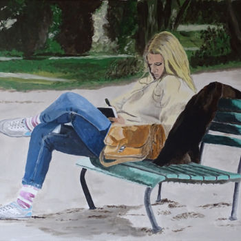 Painting titled "Diary Break - Pause…" by Cano, Original Artwork, Acrylic