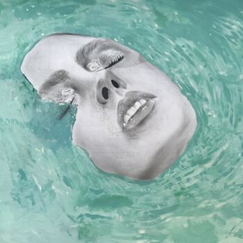Рисунок под названием "Dream of Water" - Cansu Kam, Подлинное произведение искусства, Карандаш
