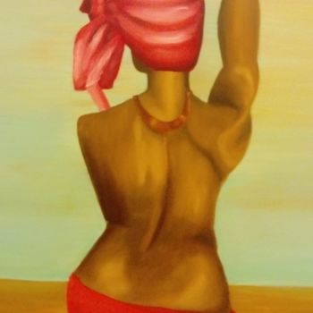 Pintura titulada "girl in Africa" por Anastasia Patouna, Obra de arte original, Oleo
