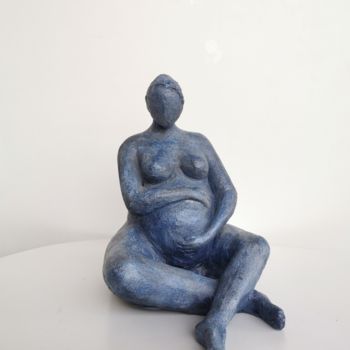 Скульптура под названием "Symbiose" - Martine Caoudal, Подлинное произведение искусства, Глина