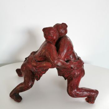 Sculpture titled "Sumo" by Martine Caoudal, Original Artwork, Clay