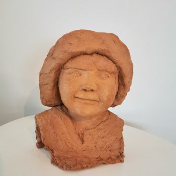 Sculpture intitulée "Fillette de bolivie" par Martine Caoudal, Œuvre d'art originale, Argile