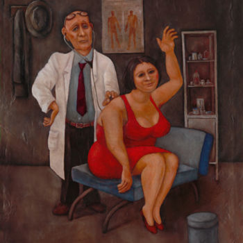 Pintura titulada "Il medico" por Nunzio Capece, Obra de arte original, Oleo