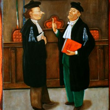 Malerei mit dem Titel "Lezioni di Legge (G…" von Nunzio Capece, Original-Kunstwerk, Öl