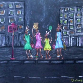 Drawing titled "at the bus stop" by Capecolours, Original Artwork, Other