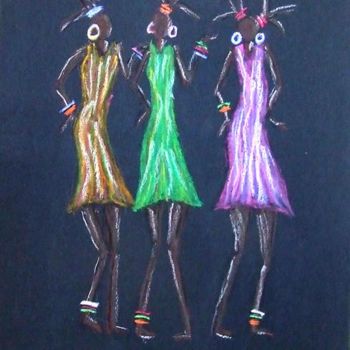 Drawing titled "dancing girls" by Capecolours, Original Artwork