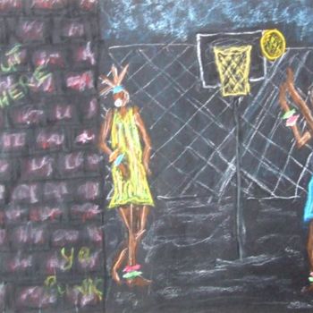Drawing titled "basketball" by Capecolours, Original Artwork